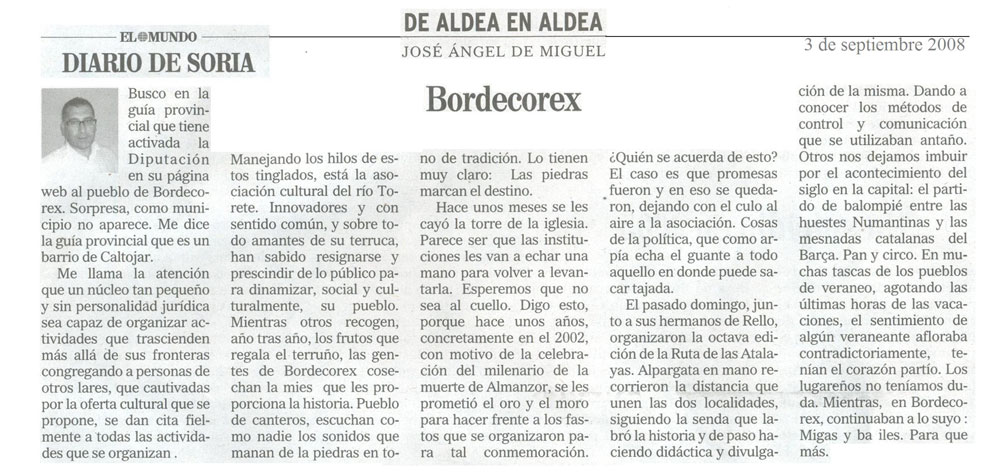 De aldea en aldea: Bordecorex